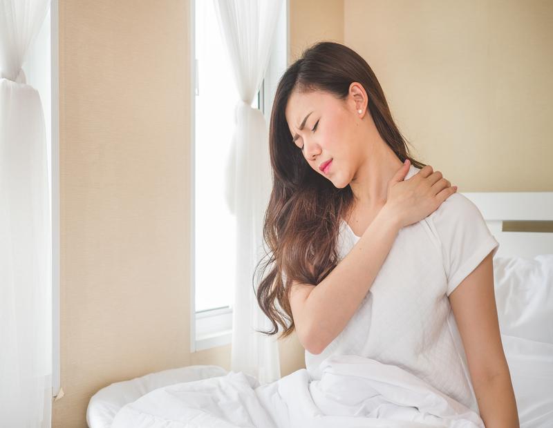 Woman with neck pain